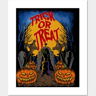 trick or treat, halloween vintage design Posters and Art